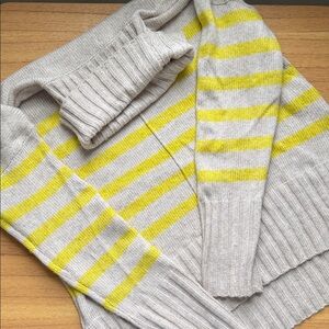 Sonoma Yellow and Cream Striped Turtleneck Sweater